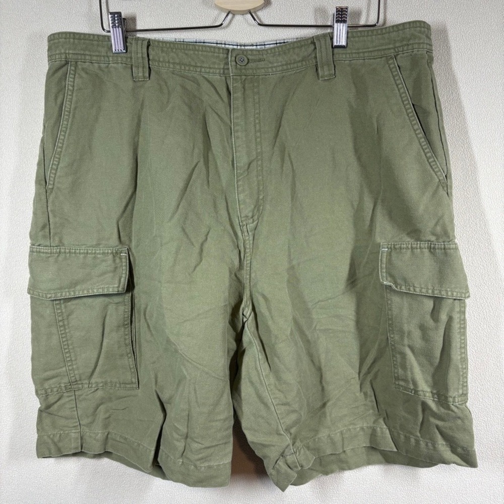 Ashworth Mens Linen‎ Blend Cargo Shorts 40 Olive Golf Beach Resortwear Classic